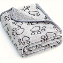 High Quality Soft Fluffy Pet Blanket Cute Cartoon Design Warm Comfortable Mat for Cats and Dogs (GRAY,52x76cm) pilka spalva