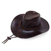 Fashion Leather Cowboy Hat Western Jazz Sun Hats Gentleman Outdoor Sun Visors Men Women kava