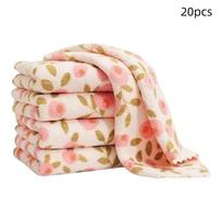 20pcs Square Wipe Cloth Quick-Dry Microfiber Cleaning Cloth Durable Scouring Pad  Bowl 25cm rožinė
