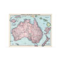 Australijos ir Naujosios Zelandijos žemėlapis Angliška versija Švietimo plakatai ir spaudiniai Sieninis paveikslas svetainės dekoravimui Be rėmo A2-59*42cm