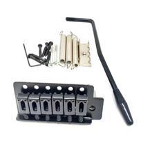 6 stygų gitaros tiltelio balnelis ir užpakalinė dalis elektrinei gitarai Standartinis tremolo tilto komplektas Muzikos instrumentų priedai juoda