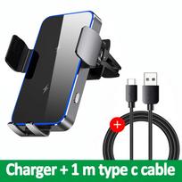 30W Dual Coil Car Wireless Charger for Samsung Galaxy Z Flip 5 4 3 S22 iPhone Auto Clamp Fast Car Charging Phone Mount Holder