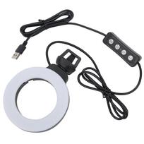 4in Mini LED Ring Light Soft Beauty Fill Light with Clip for Video Call Live Online Meeting