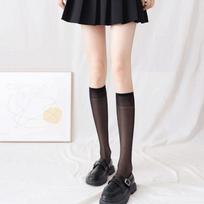 Ultra Thin Calf Socks for Women Long Tube Silk Stockings Summer Thin JK Knee High Socks White Sheer Half High Tube Socks Summer One Size