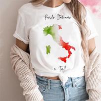 Italija marškinėliai moterims juokingi marškinėliai mergaitei komiksų harajuku drabužiai S