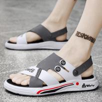 Summer Mens Massage Slippers Indoor Outdoor Sandals Beach Comfortable Soft Slides Clogs Casual Shoes Men Women Home Slippers 38 pilka spalva