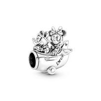 925 Sidabriniai Karoliukai Mickey Minnie Pakabukai Gyvatės Grandinėlės Apyrankėms Karoliai Moterims Pasidaryk Pats Papuošalai