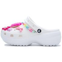 Crocs Classic Platform Clog Cute Soft Girl Classic Cloud Cute Casual Barbie Style Hole Shoes Women's White 37-38 balta