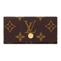 Louis Vuitton 4 Key Holder Monogram Coated Canvas Key Pouch Women accessories Brown M69517 Basic Set (Bag+Dust Bag)