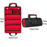 Tool bag, Reel Tool Storage Bag Detachable Multifunctional Bag Suitable for Maintenance Tools Camping and Emergency Tool Bag raudona