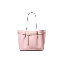 Michael Kors MK Emilia Commuter Dating Vienspalvė Rankinė su Raišteliu Raidinis Logotipas Oda su Reljefu Peties Tote Bag Didelė 35H0GU5T9T-POWDER-BLUSH Basic Set (Bag+Dust Bag)