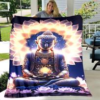 Budizmas Buda Šakjamunis Gvanjinas Bodhisatva Pliušinis pledas, Flanelinis pledas Mesti pledą Svetainei Miegamajam Lovai Sofai Malda 75x90cm