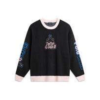 Li Ning X League Of Legends Letter Print Crew Neck Loose Long Sleeve Knit Sweater Unisex Sweater Black AMBT251-2 M