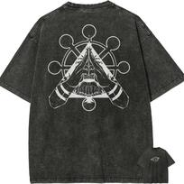 Jujutsu Kaisen Sukuna T Shirt Men Mahoraga Wheel Vintage Acid Wash Streetwear Oversized Retro Japanese Anime Graphic Cotton Tees M