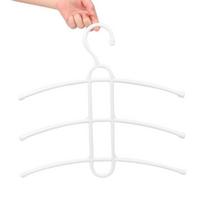 Plastic 3 Layer Hanger Hook Space Saver Clothes Rack Wardrobe Organizer Clothes Hanger balta