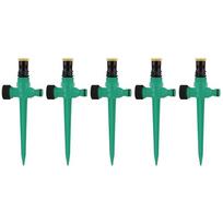 Watering Sprinkler 5pcs Tripod Sprinkler 360 Degree Rotation Irrigation Corrosion Resistant Easy Install for Garden Lawn žalia