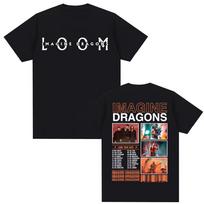 2025 Imagine Dragons Loom World Tour Graphic T Shirt Men Women Summer Pop Art Short Sleeve Oversized Comfort Tshirt Streetwear S