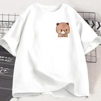 Panda Bear Bubu Dudu and Their Babies T Shirt Fashion Funny Couple Tshirt Women Fashion Casual Short Sleeve Tees Clothing S
