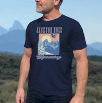 Jackson Hole Snowboard T Shirt Softstyle Wyoming Snowboarding Teton Mountains Big Air Sunset Group Vacation S įvairiaspalvis