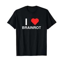 I Love Heart Brainrot Funny College Gen Z Slang Novelty Meme T Shirt black vintage Washed Soft graphic Slightly Stylish Casual S įvairiaspalvis
