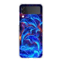 Phone Cover For Samsung Galaxy Z Flip 7 6 5 4 Case Transparent For Samsung Z Flip 3 Hard PC Shell Ocean Cute Dolphin Sea Turtle for Samsung Z Flip
