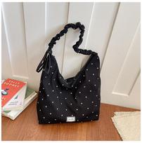 New Women's Chiff Polka Dot Crossbody Bag Korean Style Adjustable Strap Drawstring Tote Bag Casual Shoulder Bag juoda
