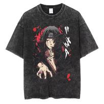 Anime Jujutsu Kaisen Ryomen Sukuna Harajuku Vintage Washed T-Shirt Cotton Men Streetwear Women Short Sleeve S