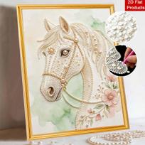Pearl Art Painting Kit for Adults and Beginners Elegant Horse Sparkling Painting Craft Home Wall Decor Handmade Gift 30x40cm