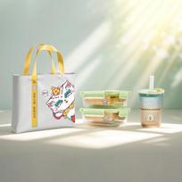 YFYP Bento Lunch Set with Glass Cup & 2 Lunch Boxes