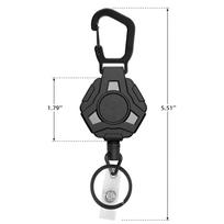 Retractable Keychain Heavy Duty Belt Clip Polygonal Keychain Clip Heavy Duty Carabiner Badge Holder Keychain With Carabiner juoda
