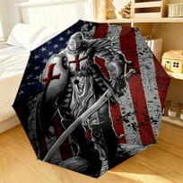 Knightly Valor And Patriotism Umbrella 8-Frame for Travel, camping, Casual Lightweight Portable Umbrella, Essential for every family Holidays Gift