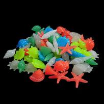 50 Pcs/1 Pack Fish Tank Landscaping Luminous Stone Luminous Small Stone Luminous Conch Fluorescent Shell Luminous Simulation Starfish Home Decoration