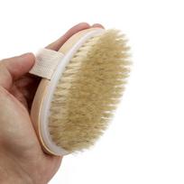 1PC Hot Dry Skin Soft Natural Bristle SPA Wooden Bath Brush SPA Body Brush Without Handle smėlis