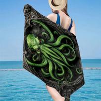 Cthulhu Mythos Artwork Beach Towel, Super Soft Microfiber, Gift for Her/Him, Birthday, for Pool, Beach, Travel, Home Decor Fan gifts 70cmx140cm(27x55inch)