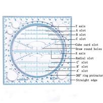 1PCS Multifunctional Universal Ruler Rotatable Ruler Set Math Circle Ellipse Template Exam Triangle Parallel Ruler mėlyna