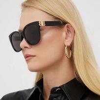 [Balenciaga] Sunglasses BB0103SA 001 Round Horn-rimmed Fashion