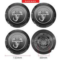 4 vnt. Automobilio 133 mm ratlankio dangtelio emblema Fiat Abarth 500 Tipo FR Panda Argo Freemont Viaggio Bravo Punto Doblo Pulse Stilo gray