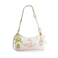 COACH shoulder bag [Customized bag] Teri 25 brand micro-label detachable strap bow silk scarf extension chain printed artificial Half Moon Basic Model balta