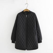 Rudens ir žiemos didelio dydžio moteriškas švarkas Parka Drabužiai Laisvas žiemos paltas Moteriškas Užtrauktukas Vėjuotas striukė Viršutinė apranga XXXXXL juoda