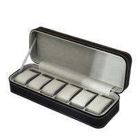 Zipper Watch Storage Box 6/10/12 Grids Watch Organizer Multipurpose Watch Display Box  Men Black 6 Girds