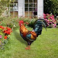 Rooster Animal Statue Stakes Garden Creative Lifelike Sign Weatherproof Art Chicken Sculpture