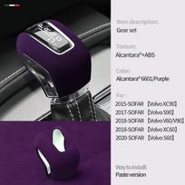 car center console gear shifthead knob cover trim For For Volvo XC90 S90 V60-V90 XC60 S60 Alcantara Suede Refit Car Auto