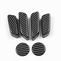 For Tesla Model 3 Model Y Carbon Fiber Color Seat Adjust Switch Button Trim Cover Black ABS Car Interior Accessories