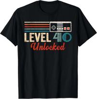 Unlocked Level 40 Birthday Boy Video Game Controller T- Shirt 4XL