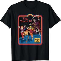 Steven Rhodes Grim Reaper Tag You're It Retro Dark Humor T- Shirt XL