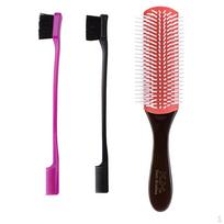 Hair Styling Brush Detangle With Sided Edge Control Comb