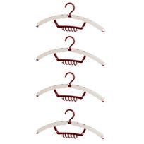 4 Pieces Plastic 3-in-1 Clothes Drying Rack Windproof Anti-slip Shoe Drying Rack Hanging Save Space Travel Folding Hanger smėlis