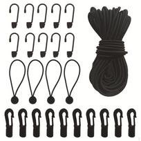Elastic Bungee Shock Cord Kayak Kit, Luggage Straps, 15.9M Length Tie Down Strap, Stretch