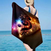 Music Notes Sparkle Beach Towel, Super Soft Microfiber, Gift for Her/Him, Birthday, for Pool, Beach, Travel, Home Decor Fan gifts 70cmx140cm(27x55inch)