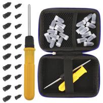Universal Tubeless Tire Repair Kit - Emergency Puncture Tools w/Rubber T-Plugs for Car/Motorcycle On-Road Vacuum Seal